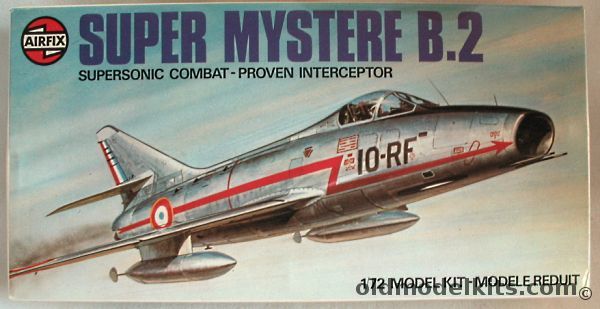 Airfix 1/72 Super Mystere B.2 - French 10-RF or 12-ZQ /  Israeli Air Force 325 or 708, 03020-3 plastic model kit